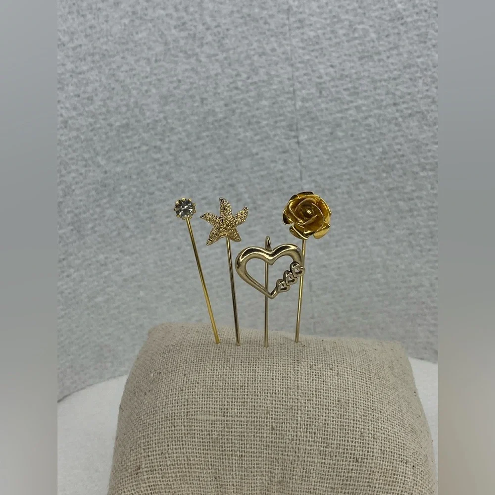 12k Gold Filled - 4pcs Elegant Gold Decorative Pins Set - Picture 1 of 5